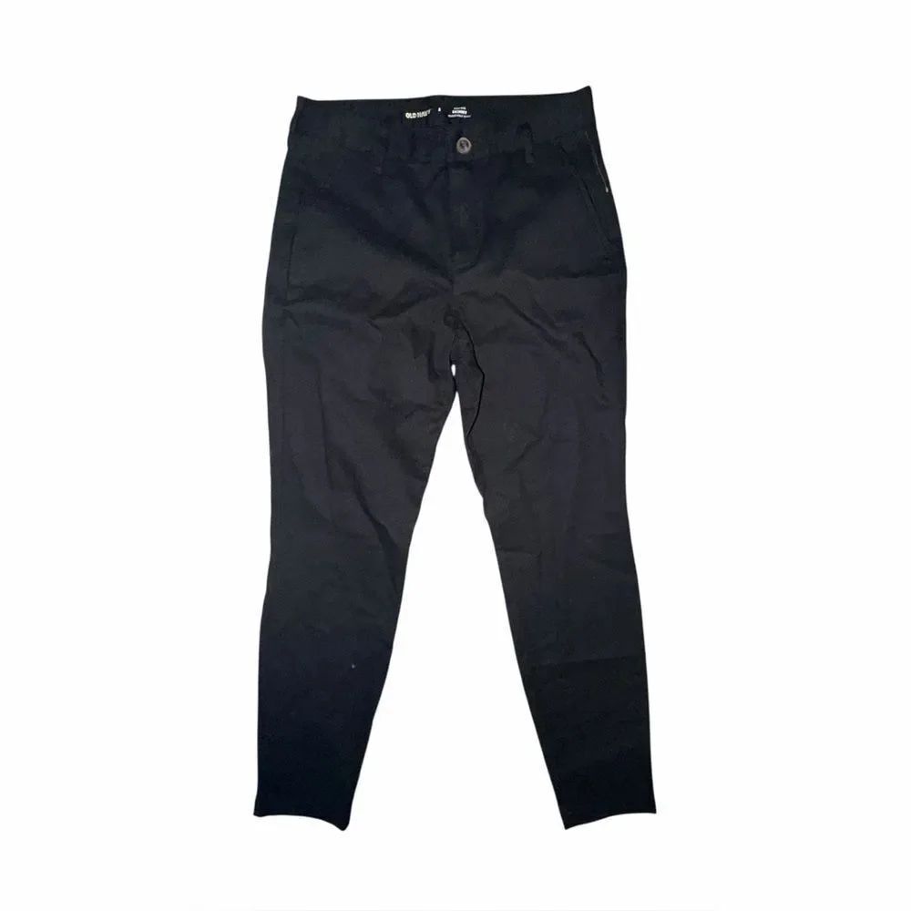 Old Navy Black Jack Skinny Uniform Pants Size 2 High Rise Adjustable Waist NWOT